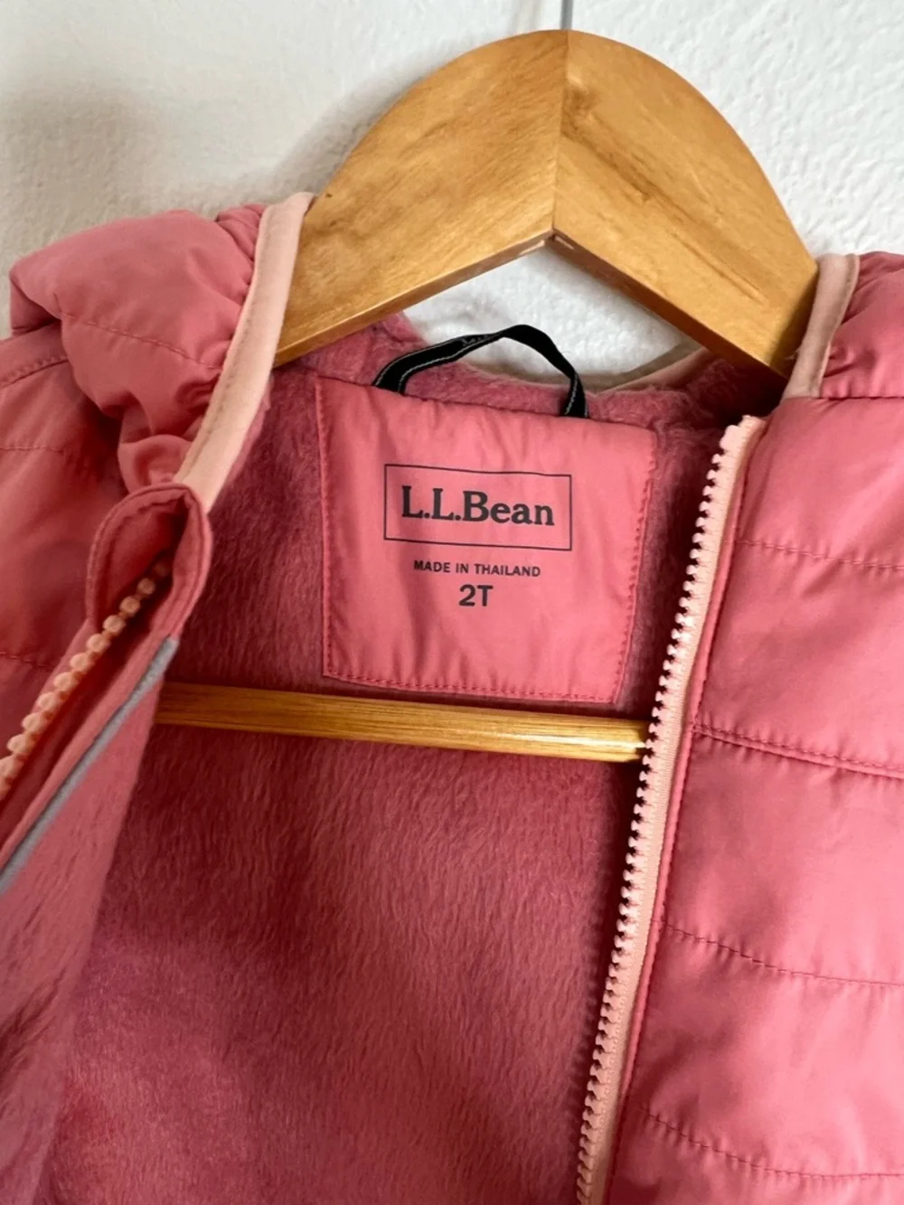L.L. Bean Dusty Pink Hooded Kids Puffer Jacket size 2T
